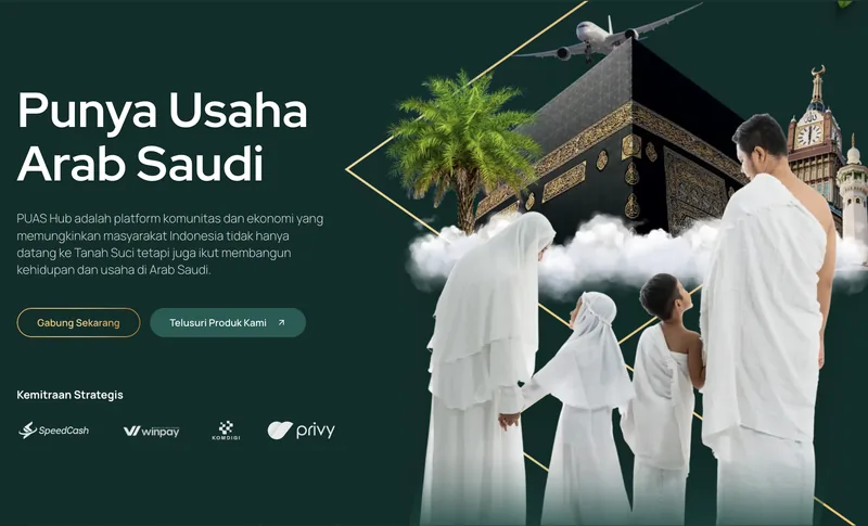 PUAS Hub: A community and economic platform for the Indonesia–Saudi corridor: daily digital transactions, Umrah services, education and business opportunities, with payment, eKYC and government partners.